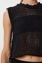 Women's Black Openwork Summer Knitwear Blouse Skirt Set Lyy0119 - 4
