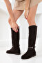 حذاء نسائي من الجلد الطبيعي باللون البني من جلد الغزال 20131