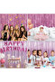 Glitter Long Candy Pink 2m Door Party Curtain with Shiny Wall Tassel - 3