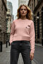 Pembe Yılbaşı Temalı Yumuşak Dokulu Crop/Kısa Triko Kazak TWOAW26KZ00174 - 2