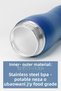 Stainless 304 Steel Water Bottle Motivational Water Bottle with Straw 304 Steel Water Bottle Blue 750 ml 1156 - 5