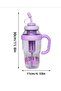 Ice Cream Designed Water Bottle with Straw 1.3 Liter Large Volume, Transparent Color Flask, Leak-Proof Lid - 2