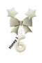 Cream Color Star Bow Number Foil Balloon Set Age 5