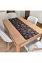 Snowy New Year Black Snowflake Patterned Flat Edge Rectangular Runner - 3