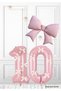White Color Bow-Tie Pink Color Number Balloon Pink Color Bow-Tie Foil Balloon Pink Bow-Tie Set 10 Years Old