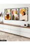 Boho Style Artistic Woman Portrait 3 Piece Black Wooden Framed Painting - 4