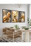 Flowers in a Vase 3 Piece Black Wooden Framed Painting - 2
