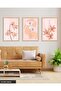 Flowers Abstract 3 Piece Wooden Framed Painting