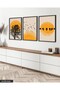 Abstract Nature Tree Birds Sun 3 Piece Black Wooden Framed Painting - 5