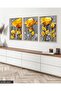 Gold Flower 3 Piece Wooden Framed Painting - 5