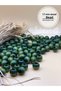 17 mm Khaki Green Wooden Beads (50 Gr 32 Pieces) Wide Hole Diameter 6 mm Macrame Bag Bracelet Jewelry