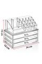 2-Piece Organizer Set – 3 Drawers, 16 Compartments Makeup-Jewelry and Cosmetics Organizer Box Transparent - 7