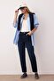Gece Mavisi Yüksek Bel YENİ MOM %100 pamuk Non-Stretch Jeans TWOAW26JE00054