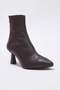 Brown Pointed Toe Women's 6.5 cm Thin Heeled Ankle Boots Takaw26Bo00063 - 4