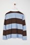 Kahverengi Çizgili Polo Yaka Oversize/Geniş Kalıp Örme Sweatshirt TWOAW26SW00051 - 6