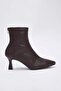 Brown Pointed Toe Women's 6.5 cm Thin Heeled Ankle Boots Takaw26Bo00063 - 5