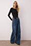Siyah Fitted/Vücuda Oturan Kayık Yaka Çıtçıtlı Esnek Örme Body TWOAW26BD00011 - 2