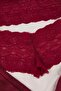 Bordo 3'lü Çeyiz Set Üst Dantel, Alt Saten Askılı Külotlu Dokuma Pijama Takımı THMAW26PT00077 - 7