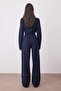 Lacivert Dikiş Detaylı Wide Leg/Geniş Kesim Örme Pantolon TWOAW26PL00023 - 4