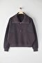 Antrasit Regular/Normal Kalıp Polar Fermuarlı Cep Detaylı Kalın Örme Sweatshirt TWOAW26SW00009 - 5