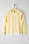 Sarı Alttan T-Shirt Çıkma Görünümlü İnce Örme Büyük Beden Sweatshirt TBBAW23AO00023 - 5