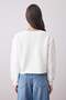 Ekru Kalın İçi Polarlı Bisiklet Yaka Crop Örme Sweatshirt TWOAW26SW00093 - 4