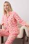 Pink Teddy Bear Wellsoft Winter Knitted Pajama Set Thmaw25Pt00054 - 8