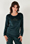 Standard Fit Crew Neck Soft Velvet Pajama Set Pajama Set 6094201 - 4
