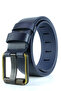 3-Piece Men's 100% Genuine Leather Yellow Tubular 4.5 cm Jeans Belt - 6