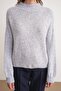 6700 Women's High Neck Balloon Knit Sweater Gray - 5