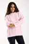 Thessaloniki Knitted Pink Oversize Knitwear Women's Long Sweater