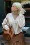 Ecru V-Neck Women's Knitwear Cardigan Mg2462 - 3