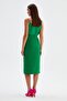 Satin Skirt with Shirring Detail - Emerald - 7