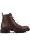 - Brown Leather Zippered Men's Boots 102-206-10052