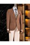 Italian Style Slim Fit Mono Collar Bag Pocket Men's Jacket Brown T10346