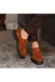 - Tan Suede Leather Laceless Men's Casual Shoes 101-7082-H1085 - 2