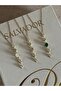 Y Green Stone Gold Steel Necklace - 4