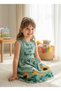 Girl's Combed Cotton Dress with Bee Pattern Black Blue Color Options - 6