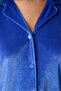 Blue Velvet Cobalt Blue Shirt Pants Pajama Set - 4