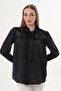قميص Robe Devore ذو الياقة المربوطة مقاس كبير - 5