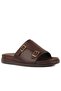 - Brown Leather Men's Slippers 107-705-2201 - 2