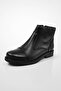 Casual Men's Black Shoes Outside Genuine Leather with Fur Inside Large Size Non-Slip Sole Zippered Boots 087 - 7
