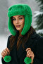 Women's Green Pompom Furry Earflap Plush Hat Beanie Cap1103