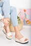 Women's Padded Matte Beige Slippers - 2