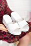 Women's Padded Matte White Slippers - 3