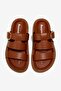 Via Taba Skin Three Thick Straps Single Buckle Detail Women's Slipper - 3