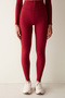 Claret Red High Waist Zippered Ankle Length Rhodes Leggings - 5