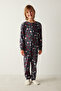 Boy's Anime Patterned Anthracite Overalls