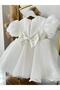 Organza Balloon Sleeve Rhinestone Puffy Baby Kids Dress, Birthday Party Dress - 5