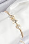 Brass Zircon Stone Star Model Gold Color Women's Bracelet -